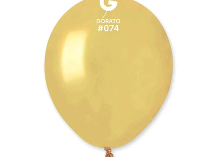 Gemar - 5" Metallic Dorato Latex Balloons #074 (100pcs) - SKU:057416 - UPC:8021886057416 - Party Expo
