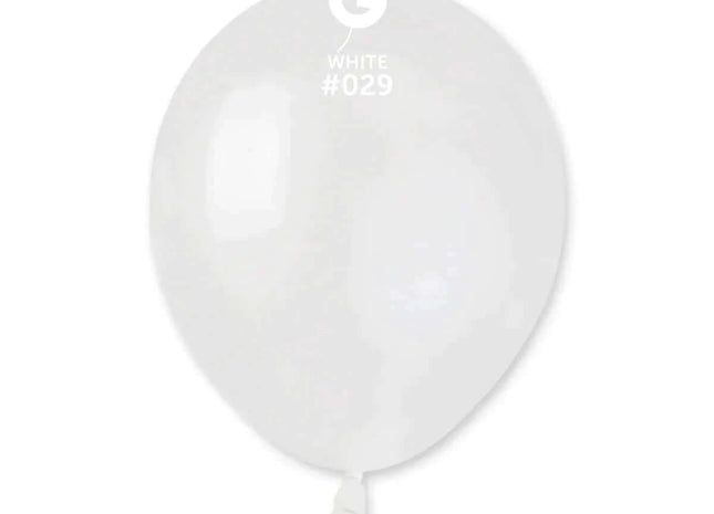 Gemar - 5" Metallic White Latex Balloons #029 (50pcs) - SKU:052916 - UPC:8021886052916 - Party Expo