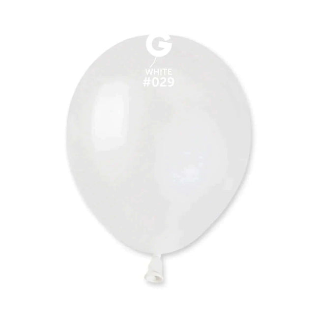 Gemar - 5" Metallic White Latex Balloons #029 (50pcs) - SKU:052916 - UPC:8021886052916 - Party Expo