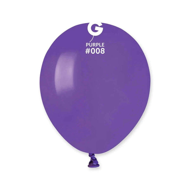 Gemar - 5" Purple Latex Balloons #008 (100pcs) - SKU:050813 - UPC:8021886050813 - Party Expo
