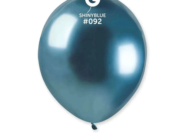 Gemar - 5" Shiny Blue Latex Balloons #092 (50pcs) - SKU:059205 - UPC:8021886059205 - Party Expo