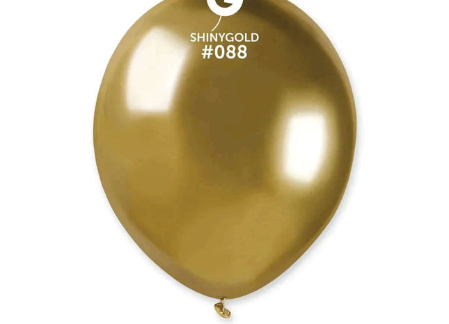 Gemar - 5" Shiny Gold Latex Balloons #088 (50pcs) - SKU:058802 - UPC:8021886058802 - Party Expo