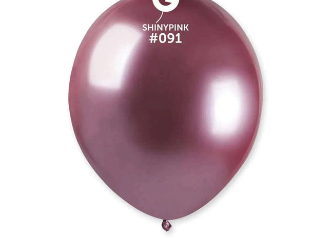 Gemar - 5" Shiny Pink Latex Balloons #091 (50pcs) - SKU:059106 - UPC:8021886059106 - Party Expo