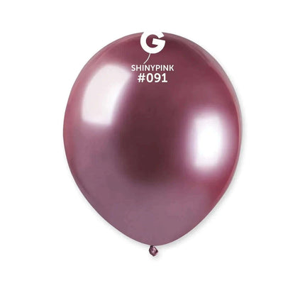 Gemar - 5" Shiny Pink Latex Balloons #091 (50pcs) - SKU:059106 - UPC:8021886059106 - Party Expo