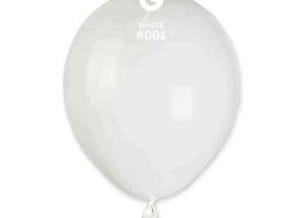 Gemar - 5" White Latex Balloons #001 (100pcs) - SKU:050110 - UPC:8021886050110 - Party Expo