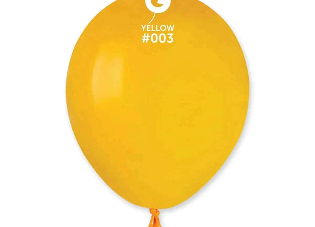 Gemar - 5" Yellow Latex Balloons #003 (100pcs) - SKU:050318 - UPC:8021886050318 - Party Expo