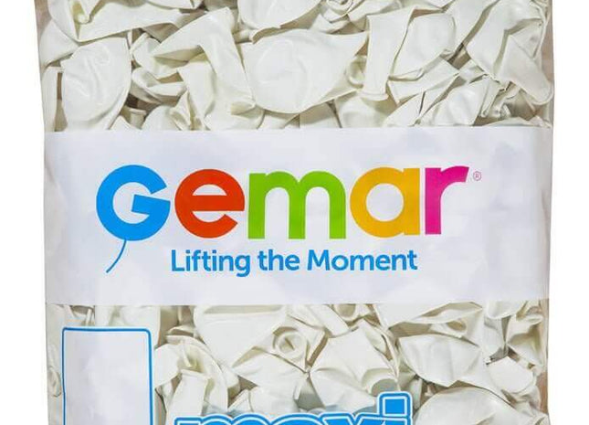 Gemar - Maxi 12" White Latex Balloons (500pcs) - SKU:110197* - UPC:8021886110197 - Party Expo