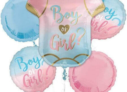 Gender Reveal - Baby Shower Mylar Balloon Bouquet - SKU:428338 - UPC:026635428330 - Party Expo