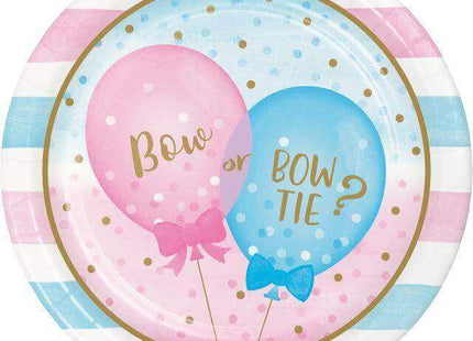 Gender Reveal - 9" Balloon Print Paper Plates (8ct) - SKU:336064 - UPC:039938557591 - Party Expo