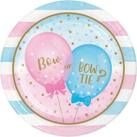 Gender Reveal - 9" Balloon Print Paper Plates (8ct) - SKU:336064 - UPC:039938557591 - Party Expo