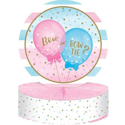 Gender Reveal - Balloon Print Honeycomb Shaped Centerpiece - SKU:336685 - UPC:039938567699 - Party Expo