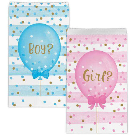 Gender Reveal - Balloon Print Paper Treat Bag - SKU:336689 - UPC:039938567736 - Party Expo