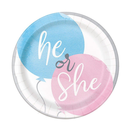 Gender Reveal - 7" Party Plates (8ct) - SKU:76084 - UPC:011179760848 - Party Expo