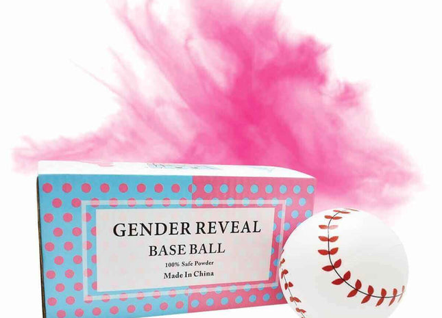Gender Reveal - Pink Powder-Filled Baseball - SKU:BP-1101G - UPC:099996001122 - Party Expo