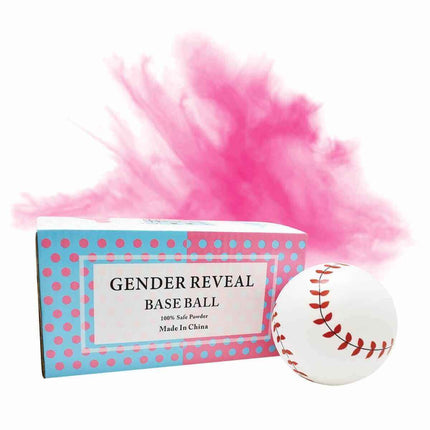 Gender Reveal - Pink Powder-Filled Baseball - SKU:BP-1101G - UPC:099996001122 - Party Expo