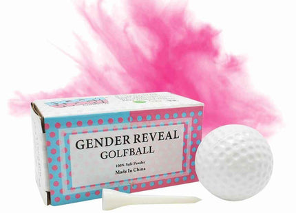 Gender Reveal - Pink Powder-Filled Golf Ball (2ct) - SKU:BP-1102G - UPC:099996001139 - Party Expo