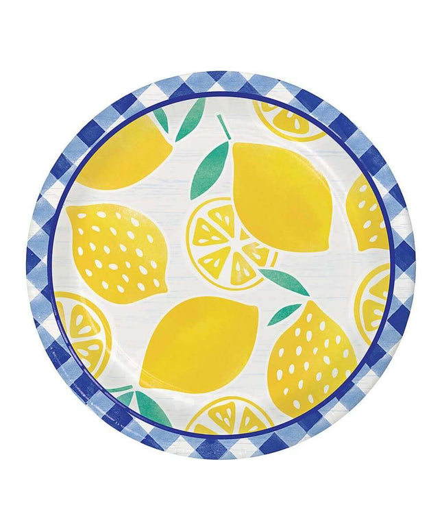 Gingham Lemonade 7" Plate - SKU:349592 - UPC:039938758646 - Party Expo