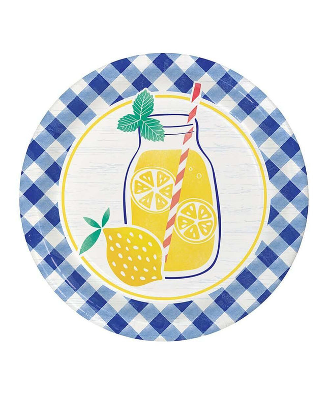 Gingham Lemonade 9" Plate - SKU:349593 - UPC:039938758653 - Party Expo