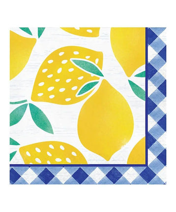 Gingham Lemonade Lunch Napkin - Party Expo