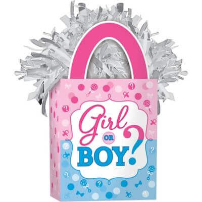 Gender Reveal - "Girl or Boy" Balloon Weight - SKU:110474 - UPC:013051794576 - Party Expo