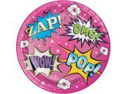 7" Girl Superhero Plates (8ct) - SKU:332391 - UPC:039938510978 - Party Expo