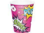 9oz Girl Superhero Cups - SKU:332395 - UPC:039938511012 - Party Expo