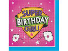 Girl Superhero Happy Birthday Lunch Napkins - SKU:332393 - UPC:039938510992 - Party Expo