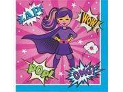 Girl Superhero Lunch Napkins - SKU:332394 - UPC:039938511005 - Party Expo