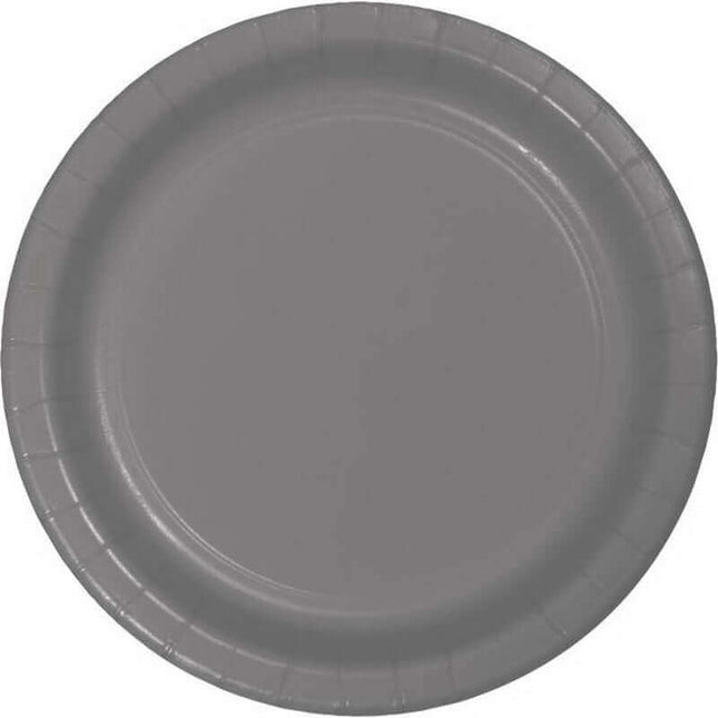 7" Glamour Gray Plates (24ct) - SKU:339645 - UPC:039938615581 - Party Expo