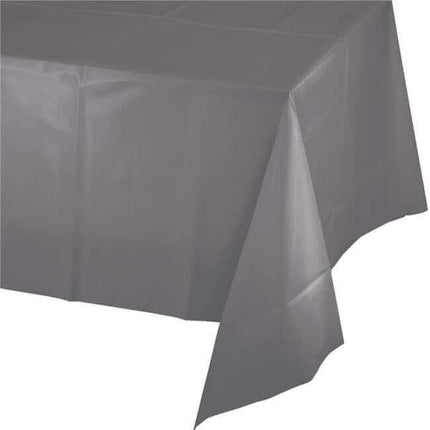 Glamour Gray Plastic Table cover 54 x 108 - SKU:339631 - UPC:039938615444 - Party Expo