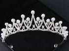 Gleaming Crystal Tiara with Pearls - SKU: - UPC:247777753856 - Party Expo