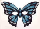 Glitter Butterfly Mask - Blue - SKU:67253 - UPC:721773672538 - Party Expo