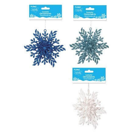 Glitter Snowflake Ornaments - SKU:XO3181 - UPC:677916863205 - Party Expo