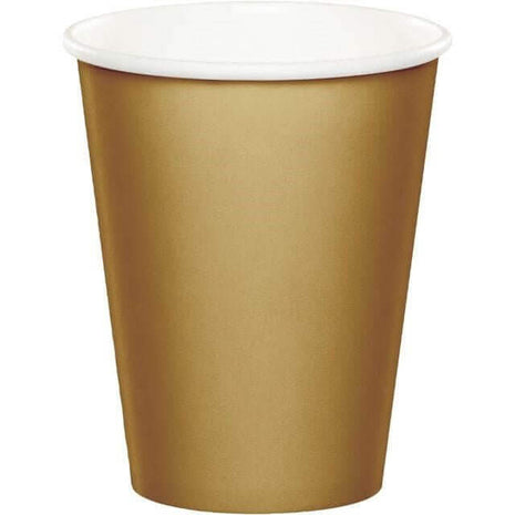 Glittering Gold 9oz Cups - SKU:56103B - UPC:039938171322 - Party Expo