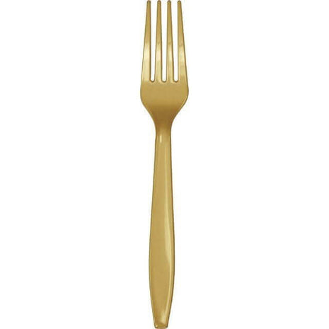 Glittering Gold Plastic Forks - SKU:010473- - UPC:073525182988 - Party Expo