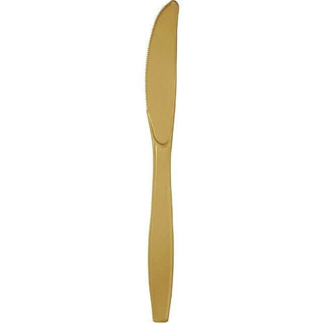 Glittering Gold Plastic Knives - SKU:010588- - UPC:073525183008 - Party Expo