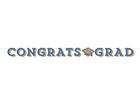 Glittering Grad Congrats Grad Banner - Gold, Navy, and White (6