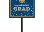 Glittering Grad Yard Sign - Navy & Gold (14.5