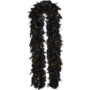 Glitz & Glam Hollywood Tinsel Boa - Black & Gold - SKU:255556 - UPC:048419684695 - Party Expo