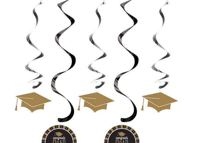 Glitz Graduation Dizzy Danglers - Silver & Gold - SKU:327366 - UPC:039938449315 - Party Expo