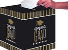Glitzy Graduation Card Box - Silver & Gold - SKU:327478 - UPC:039938449254 - Party Expo