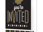 Glitzy Graduation Invitation Cards - Black & Brown - SKU:327456 - UPC:039938449285 - Party Expo