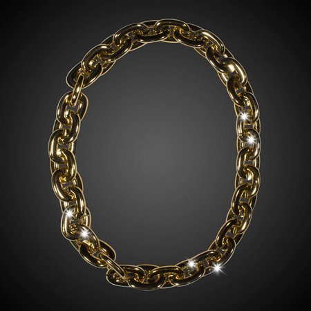 Gold 36 Link Light Up Metallic Chain Necklace - SKU:LIT496-EA - UPC:716148574968 - Party Expo