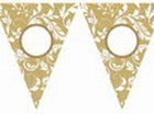 Gold Elegant Scroll Personalize It Pennant Banner Kit - SKU:129253 - UPC:013051344511 - Party Expo