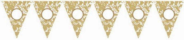 Gold Elegant Scroll Personalize It Pennant Banner Kit - SKU:129253 - UPC:013051344511 - Party Expo