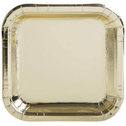 Gold Foil 7" Square Plates - SKU:32334 - UPC:011179323340 - Party Expo