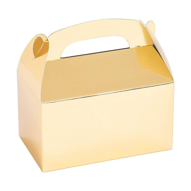 Gold Foil Treat Boxes ( 6 count) - SKU:3L-13829319 - UPC:192073486109 - Party Expo