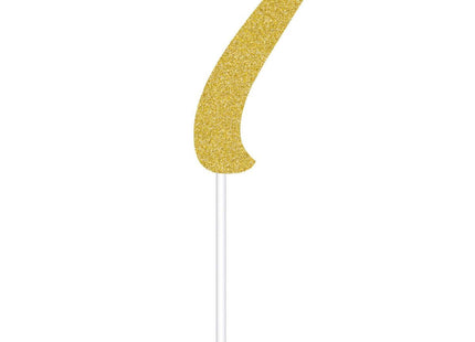 Gold Glitter Number '7' Cake Topper - SKU:324549 - UPC:039938416447 - Party Expo