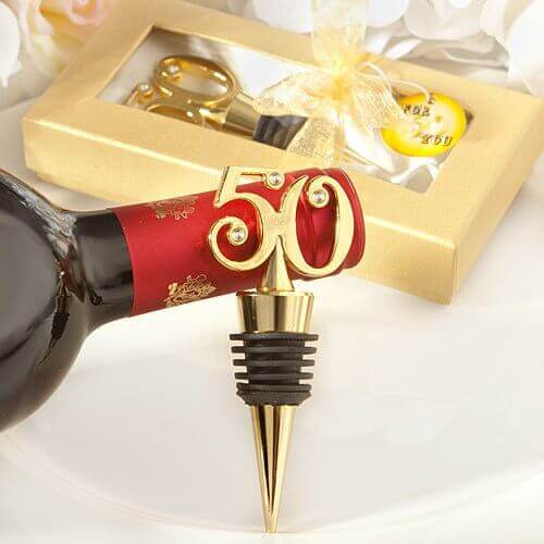 Gold Metal 50 Bottle Stopper - SKU:1946 - UPC:638054019466 - Party Expo