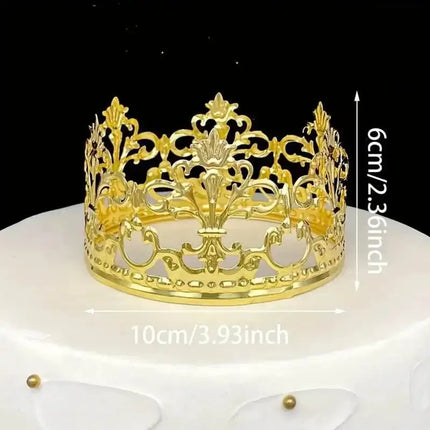 Gold Metal Crown Cake Topper - SKU: - UPC:247729783375 - Party Expo